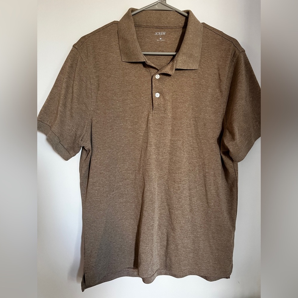 Men's Brown J. Crew Polo Shirt | Size Medium | Soft Fabric | Cotton Blend